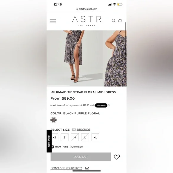 ASTR The Label MILKMAID TIE STRAP FLORAL MIDI DRESS Small - Picture 3 of 9